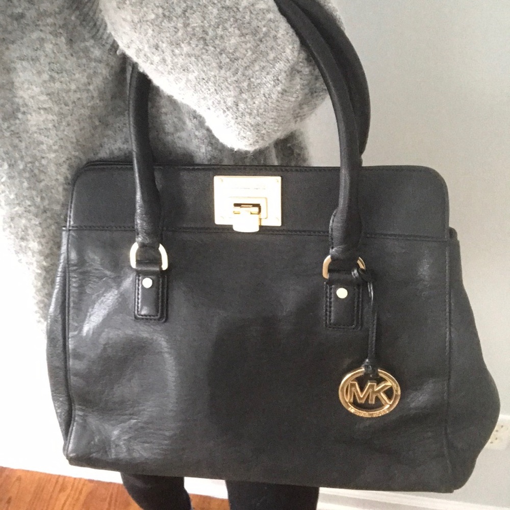 Michael Kors Black Leather Shoulder Bag